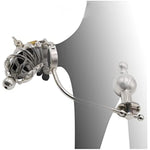 Male Stainless Steel Chastity Lock With Anal Plug Male Heavy Chastity Device Restraint Fun Toy Adult Wearing Anal Plug(38.1Mm)