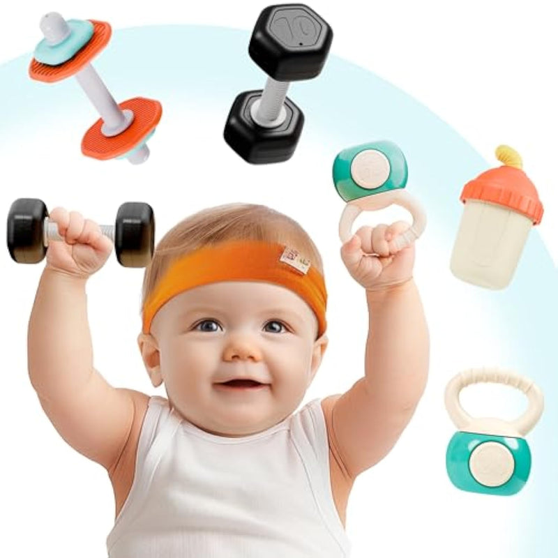 iPlay, iLearn Baby First Gym Rattle Set, Infant Teething Rattles for 3-6 Mo