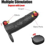 Vibrating Penis Extender 10 Vibration Enlargement Silicone Cock Sleeve With Ball Stretcher For Enlarge Thicken, Remote Control Realistic Penis Girth Sleeve, Sex Toy For Men & Couple