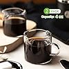 Espresso Cups Set of 2, 4 OZ Double Spouts Cups, Espresso Shot Glasses, Milk Cup with Handle, Clear Glass, Espresso Accessories for Espresso Machine