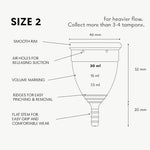 Lunette Menstrual Cup - Clear - Model 2 for Medium to Heavy Menstruation - Natural Alternative for Tampons and Sanitary Napkins