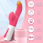 Rabbit Vibrator Sex Toys For Women - G Spot Clitoral Anal Dildo Vibrator With 7 Vibrating Modes & 6 Clit Speeds,Female Wand Anal Nipples Stimulation Adult Sex Toys For Women Rose Red