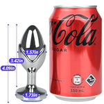 Anal Plug Sex Toys, Metal Anal Butt Plug Anal Trainer with Jewel Base, Adult Sex Toys for Women and Men