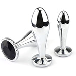 Anal Plug Adult Sex Toys, 3Pcs Anal Butt Plug Set Metal Butt Plug Sex Toys Luxury Jewelry Design Fetish Anal Toys For Adult Unisex (Black)