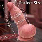 5.51'' Realistic Soft Silicone Dildos For Beginners, Handmade Thick Adult Anal Sex Toys With Powerful Suction Cup, Lifelike G-Spot Penis Real Skin Cock Gay Dildo For Women Men & Couples.