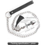 Metal Anal Plug With Skeletonized Metal Bell, Leather Collar And Drag Chain Butt Plug Sexual Toy Plug Adult Anal Trainer Sex Toy For Women