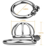 Stainless Steel Male Chastity Device Tease Locked Cock Cage Penis Exercise For Men Silver (1.96 Inch)
