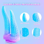 Double Ended Tentacle Dildo, 10.8" Big Dragon Dildo With Suction Cup, Alien Double Dildos With Liquid Silicone, Dual Sided Monster Design With Tongue Fantasy Dildos Adult Toys