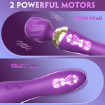 Vibrator Adult Sex Toys, Vibrator Wand Massager With 24 Vibrate Setting And Dual 4D Motors, Waterproof Anal Dildo, Female Purple Vibradore,Vibrater Sexual Pleasure Tools For Women