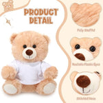 180 Pcs Make Your Own Stuffed Animal Bear Kit Christmas Diy Adopt And Stuff Kit Include10 Inch Soft Bear Plush With White T Shirt Adoption Card Diy Brush For Personalized Birthday Party Gifts