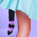 Anal Plug Fox Tail With Ear For Cosplay Game Black & Purple 15.74-Inch-Long Sexual Anus Tail Butt Plug Sex Toy For Women Men