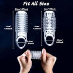 Penis Sleeve Silicone Cock Rings, 2Pcs Penis Rings Enlarge Girth Sleeves For Male, Delay Ejaculation Sexual Stimulation Enhancement, Sex Longer Lasting Stronger For Men, Adult Toys For Couple