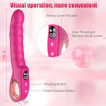 Thrusting Dildo Vibrator Sex Toys, G Spot Clitoral Vibrators Hollow Handle With Powerful 7 Thrusting & 7 Vibrating Modes, Anal Dildo Toys With Lcd Display, Wand Massager Adult Sex Toys For Women