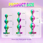 Small Medium Large Metal Anal Beads & Butt Plug Set – Graduated Stainless Steel Anal Trainer Pack For Men, Women, And Couples – Prostate Massager With Luxury Jewelry Design (Set Of 3) Metal Buttplug