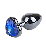 Anal Plug, Blue Jewelry Heart Shaped Butt Plug Anal Trainer Sex Toys Personal Massager for Unisex Masturbation (Large Plug)