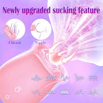 Dual-Head Rose Massager Vibrator Dildo, Portable G-Spot Rose Sex Toy with 10 Sucking Modes Nipple Stimulation for Women Adult Couples