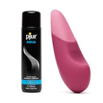 Vibe Pink Ultrawave Clit Stimulator Lay On Vibrator & Pjur Aqua Water Based Personal Lubricant 3.4 Fl Oz - Female Sex Toys Bundle