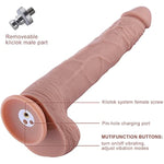 11.8”Vibrating Dildo With 3 Speeds + 4 Modes With Kliclok System - Extra-Length Silicone Dildo For Advanced Users - 9.8" Insert-Able Length, Max Girth 6.7",Max Diameter 2.1" - Amazing Series