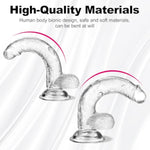 Clear Realistic Dildo Sex Toys For Women - 7.3 Inch Silicone Suction Cup Dildo For Clitoral, Vaginal & Anal Stimulation | Waterproof, Safe Tpe Material | Adult Toys For Women, Couples & Beginners