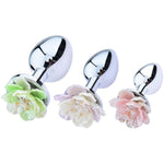 3 Pcs Metal Anus Plug Sex Toys With Beautiful Flower Buds, Anus Training Set, Anus Training Kit Adult Toys, Anal Dilator Prostate Massager Anal Sex Toys For Beginners, Men, Women And Couples