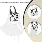 Bdsm Ball Gag Silicone Mouth Gag, With Pentagram Chest Bondage Harness Sex Toys Women