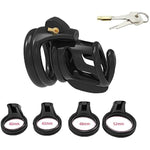 Sm Male Chastity Lock With 4 Removable Cock Ring Cover Lock Keys, Role Play Sex Toy