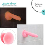 7.5 Inch Glow-In-The-Dark Silicone Dildo With Suction Cup, Marble Pattern, Pink Color, Adult Sex Toy, 7.5 Inch X-Large, 0.69 Lb