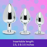 Metal Butt Plug Kit, 3 Piece Anal Training Set for Couples