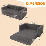 Folding Sofa Bed, 2 In 1 Convertible Sleeper Chair With Armrest, Portable Fold Out Chair Bed, Comfy Floor Couch, Multi-Functional Lazy Sofa For Living Room Bedroom Dorm Home Office, Grey