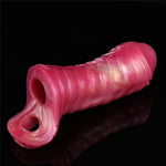 Realistic Penis Extender Sleeve Men Cock Sleeve Enlarger With Penis Ring: Silicone Penis Extension Sleeve Male Adult Sex Toy, Soft Penis Sleeve Man Sex Tool (Color B)