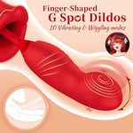 Adult Sex Toys Mouth Sucking Vibrator, 3 in 1 Finger Shaped Bullet Vibrator