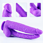 Realistic Double-Ended Huge Dildo - 10.2" Silicone Large Dildo, Big Suction Cup,Thick G-Spot Anal Stimulation,Xxl Fat Vaginal Anal Plug,Curved Shaft,Suitable For Women And Lesbians