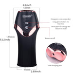 Silicone Penis Pump Vibrating Machine Masturbator, 12 Vibration Modes Glans Trainer Shaver-Shape Male Sleeve Toy, Rechargeable Airplane Cup Waterproof Male Adult Sex Toy - Black