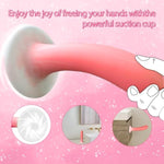 Anal Dildo Anal Sex Toy,Skin-Like Liquid Silicone Anal Plug Trainer For Comfortable Long-Term Wear,Comfortable Curved Ergonomics With Flared Suction Cup Base,Women Men Adult Toys (Pink)