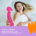 Dual-Action Silicone Massage Wand Vibrator Female Adult Toy - Handheld G Spot Vibrator - Cordless Wand - Waterproof Personal Vibrating Wand, USB Rechargeable (Pink)