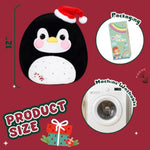12” Penguin Plush Pillow Cute Christmas Plush Toy Soft Penguin Stuffed Animal Christmas Birthday Gifts For Kids Girls Boys
