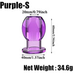 Hollow Speculum Peeking Anal Beads Butt Plug Expander Tunnel Transparent Anus Dilation Adult Women Men Gay (Purple Transparent)