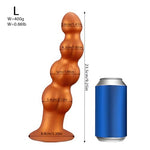 Liquid Silicone Anal Beads and Butt Plug with Suction Cup Base, Soft Anal Plug Graduated Beads for Comfortable Anal Play Perfect for Men and Women (Large)