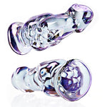 4.7" Colorful Glass Monster Dragon Dildo.1.5" Diameter Thick Anal Dildo,Fantasy Small Anal Plug Short Wide Penis for Vaginal and Anal Stimulation,Adult Alien Butt Plug for Women and Couples
