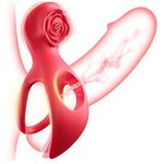 Vibrating Cock Ring Rose Couple Sex Toys With Clitoral Stimulator, 3 In 1 Silicone Penis Rings Remote Control Male Sex Toy, 7 Vibrations Adult Rose Sex Toys G Spot Vibrator For Couples Men