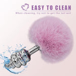 Rabbit Tail Anal Plug?Metal Spiral Buttplug?Anal Sex Toys For Men,Women And Beginners And Advanced Users,Plug Anal For Couples?Pink Anal Toys For Dress Up Party(Large Pink)