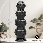 Anal Bead Butt Plug Dildo - Realistic G-Spot Anal Dildo Black Anus Dilator Sex Toy With Strong Suction Cup, Monster Dildo Anal Toy Butt Plug With 4 Stimulation Bead For Couple Men Women (S)