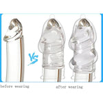 Transparent Soft Open Sleeve Men'S Deepened Thread Trainer G-Spot Stimulation Couples Share Penis Ring