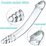 Double Ended Glass Dildos - 7.87 Inch Anal Dildo Butt Plug G-Spot Stimulation Glass Wand Sex Slave Fetish Prostate Massager Masturbation Sex Toy For Women Men