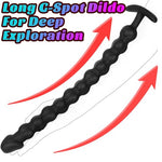 Long G-spot Dildo Anal Beads Wearable Butt Plug Anal Dilator (S)