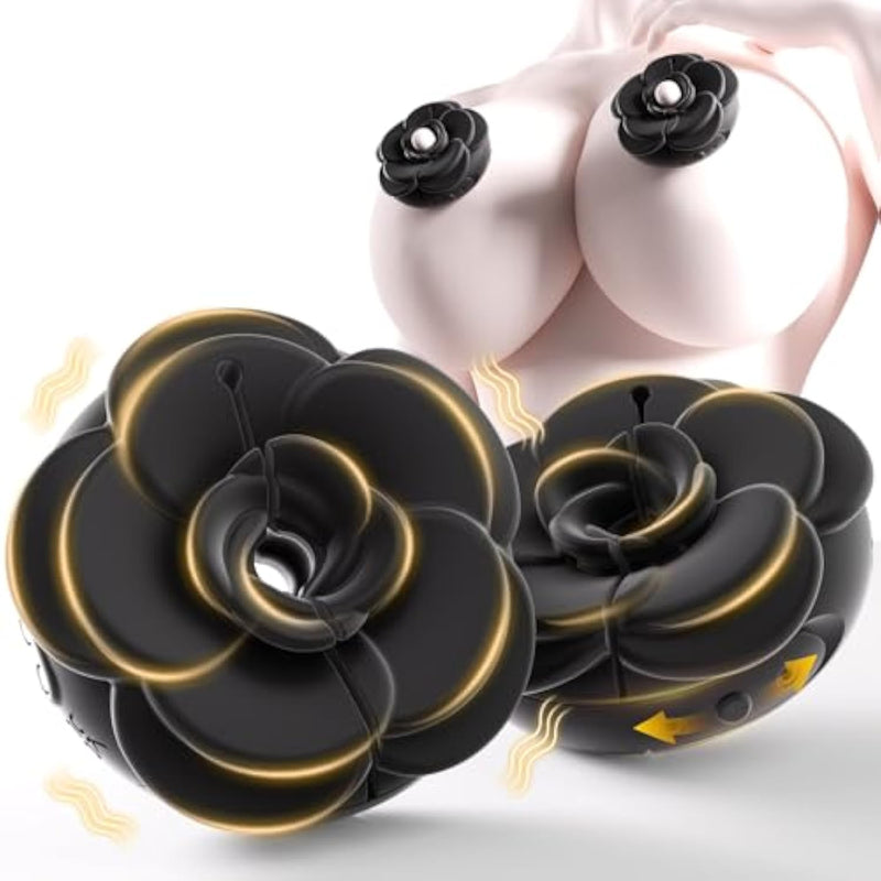 Nipple Toys Rose Toy - Nipple Clamps Bdsm Toys With 9 Vibrating Modes Female Sex Toys 1 Pair Adult Toys For Women Silicone Nipple Vibrator Adjustable Couples Sex Toy Viboators Toys Sex Game