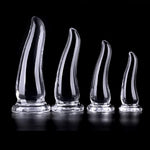 High-Transparent Bullhorn Anal Plug Sex Toy Suction Cup Anal Plug Elastic Dilator For Adults(Xl)