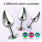3-Piece Stainless Steel Anal Butt Plug Set – Green Eye Design In Small, Medium, And Large Sizes