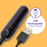 Glow Up Bullet Vibrator - 3 Inch Easy To Use Mini Bullet Massager - 10 Function Bullet Vibrator For Women - Rechargeable & Waterproof - Black