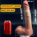 10 Inch Realistic Sex Toy Big Thick Dildo, Real Skin Huge Dildo For Vagina Anal Pleasure, Lifelike Adult Sex Toys For Men And Women
